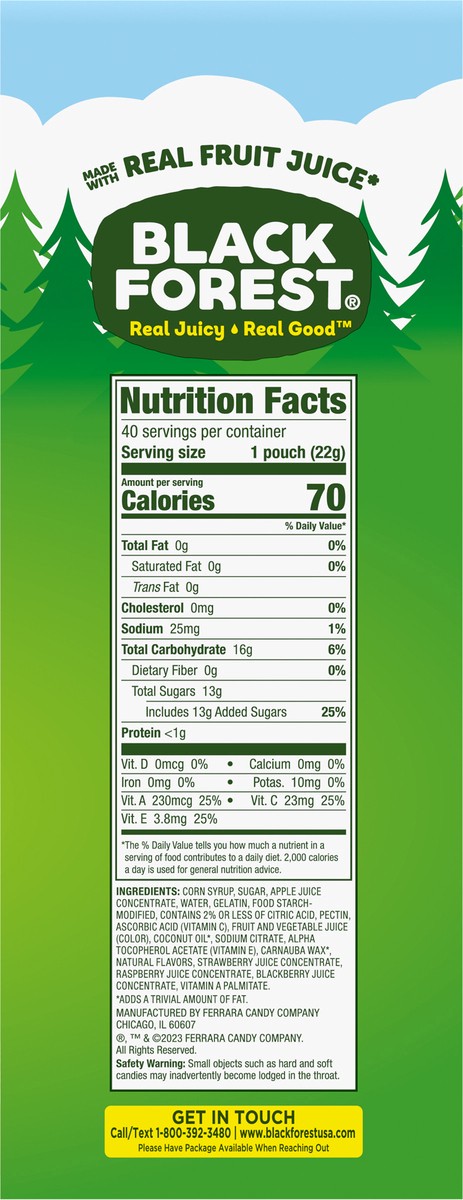 slide 9 of 15, Black Forest Juicy Burst Berry Medley Fruit Flavored Snacks 40 - 0.8 oz Pouches, 40 ct