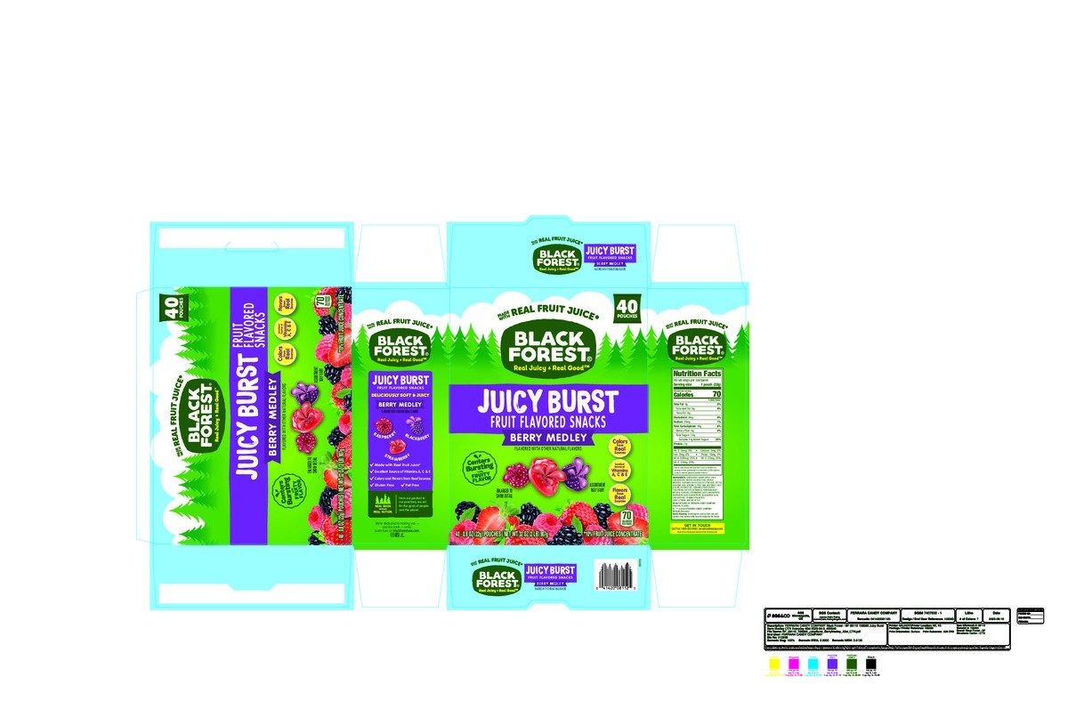 slide 2 of 15, Black Forest Juicy Burst Berry Medley Fruit Flavored Snacks 40 - 0.8 oz Pouches, 40 ct