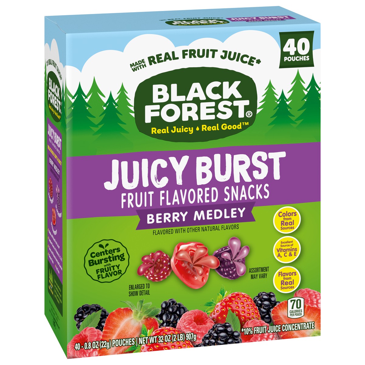 slide 6 of 15, Black Forest Juicy Burst Berry Medley Fruit Flavored Snacks 40 - 0.8 oz Pouches, 40 ct