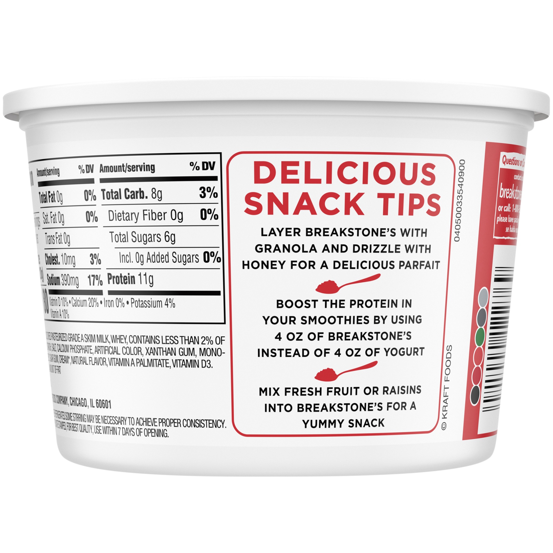 slide 4 of 6, Breakstone's Fat Free Small Curd Cottage Cheese, 16 oz Tub, 453 g