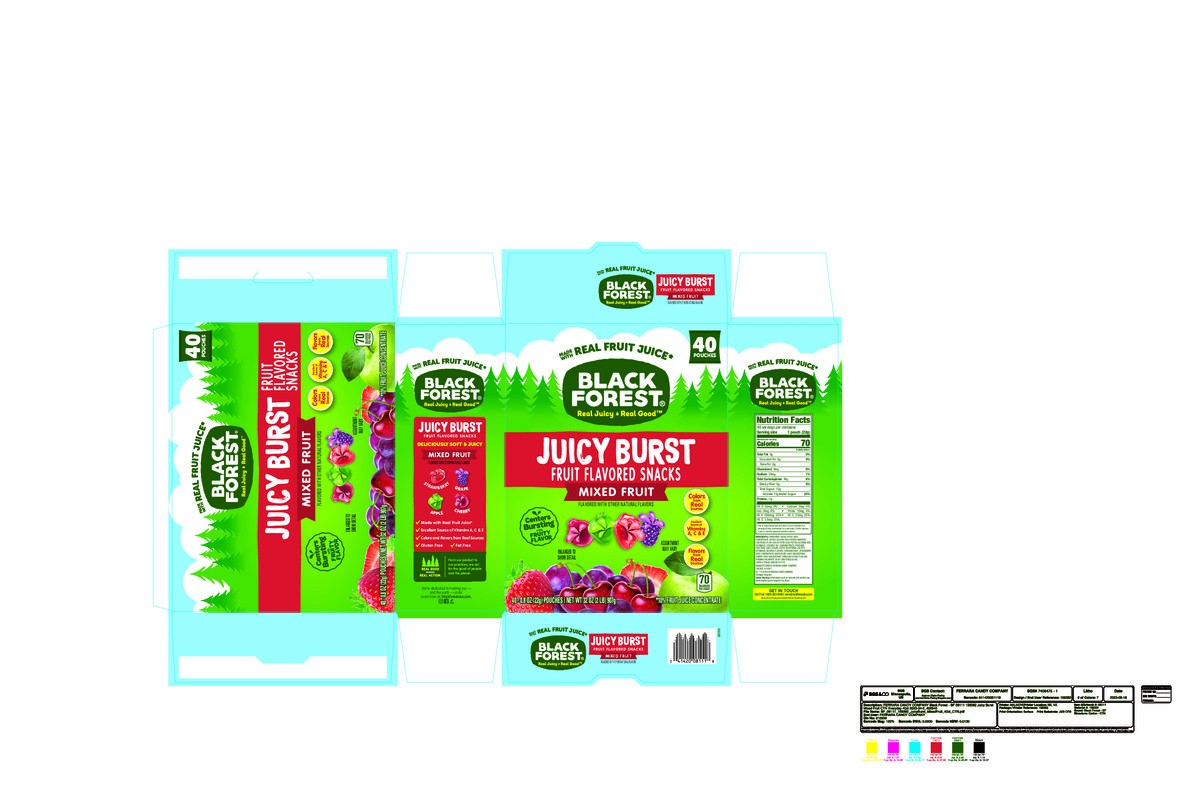 slide 10 of 13, Black Forest Juicy Burst Mixed Fruit Fruit Flavored Snacks 40 - 0.8 oz Pouches, 40 ct