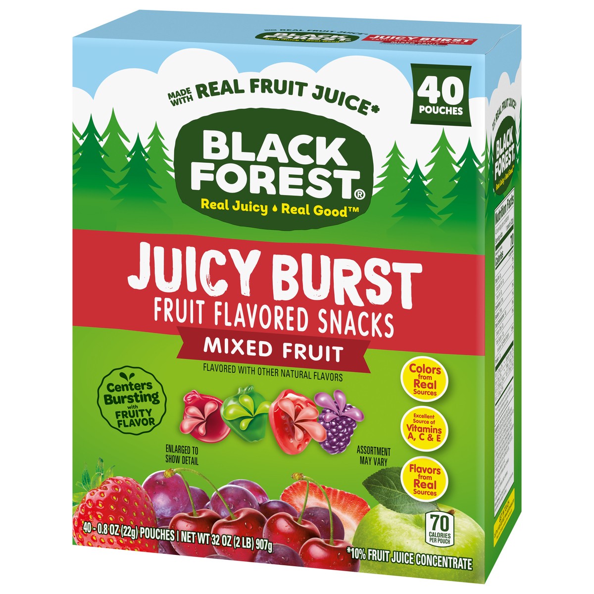 slide 5 of 13, Black Forest Juicy Burst Mixed Fruit Fruit Flavored Snacks 40 - 0.8 oz Pouches, 40 ct