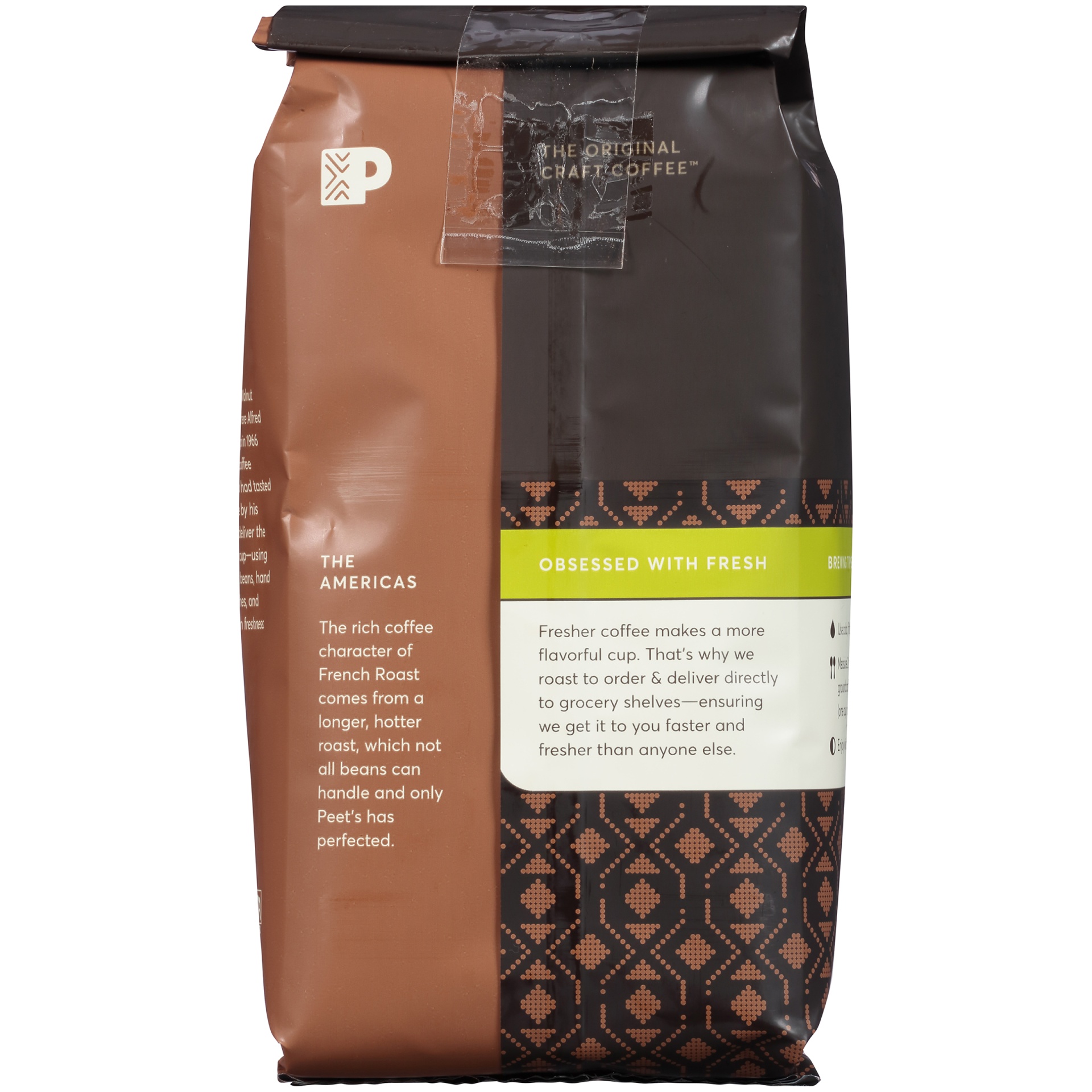 slide 3 of 6, Peet's Coffee, Ground, Dark Roast, French Roast, Decaf - 12 oz, 12 oz