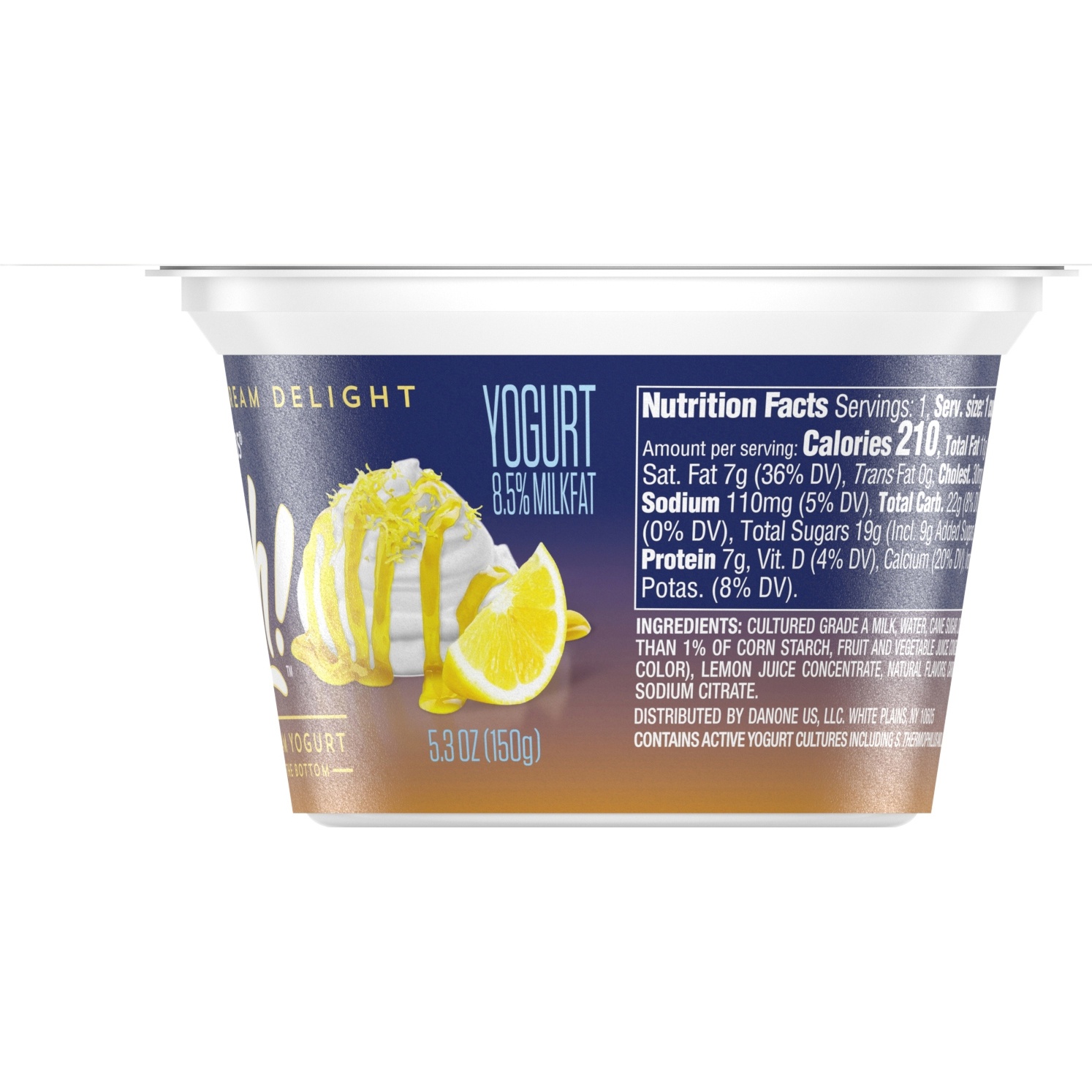 slide 3 of 5, Oikos Lemon Sweet Cream Delight Double Cream Yogurt, 5.3 oz