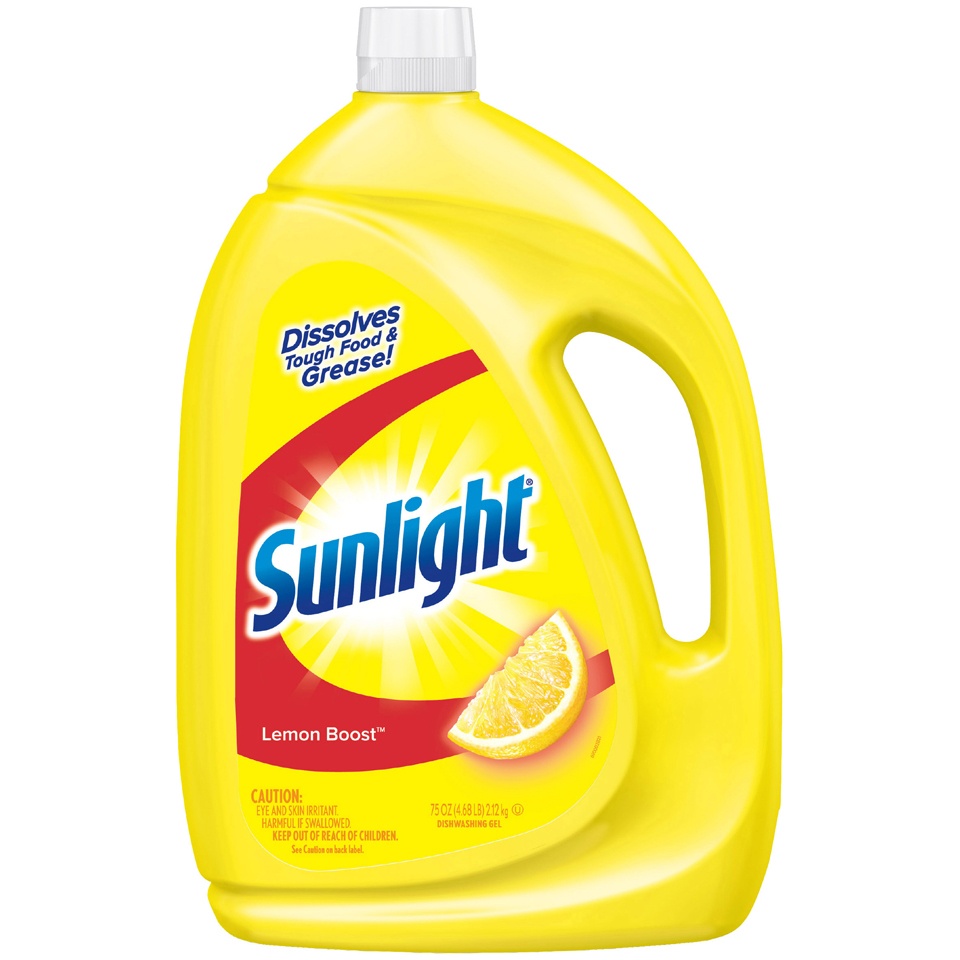 slide 1 of 1, Sunlight Lemon Boost Dishwashing Gel, 75 oz