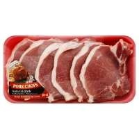 slide 1 of 1, Pork Loin Thin Chops Bone In - 1.50 Lb, per lb