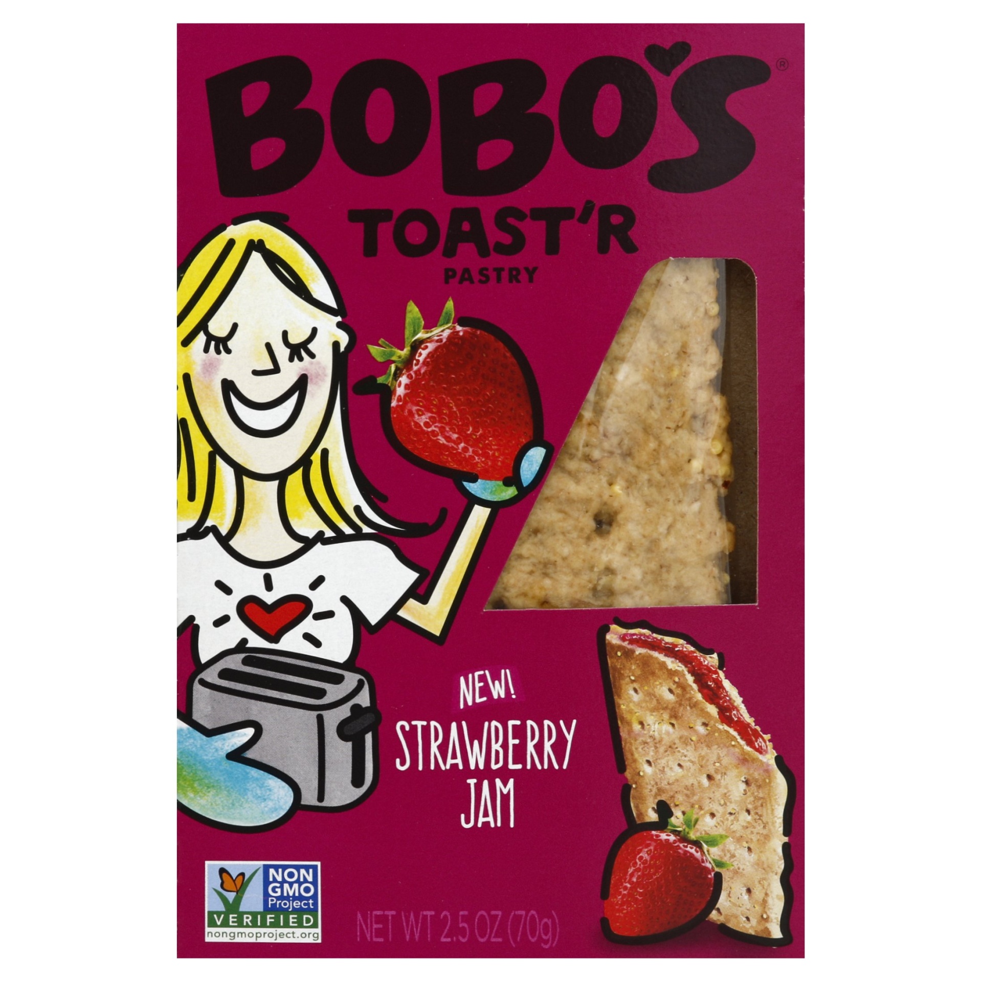 slide 1 of 1, Bobo's Strawberry Jam Toast'R Pastry, 2.5 oz