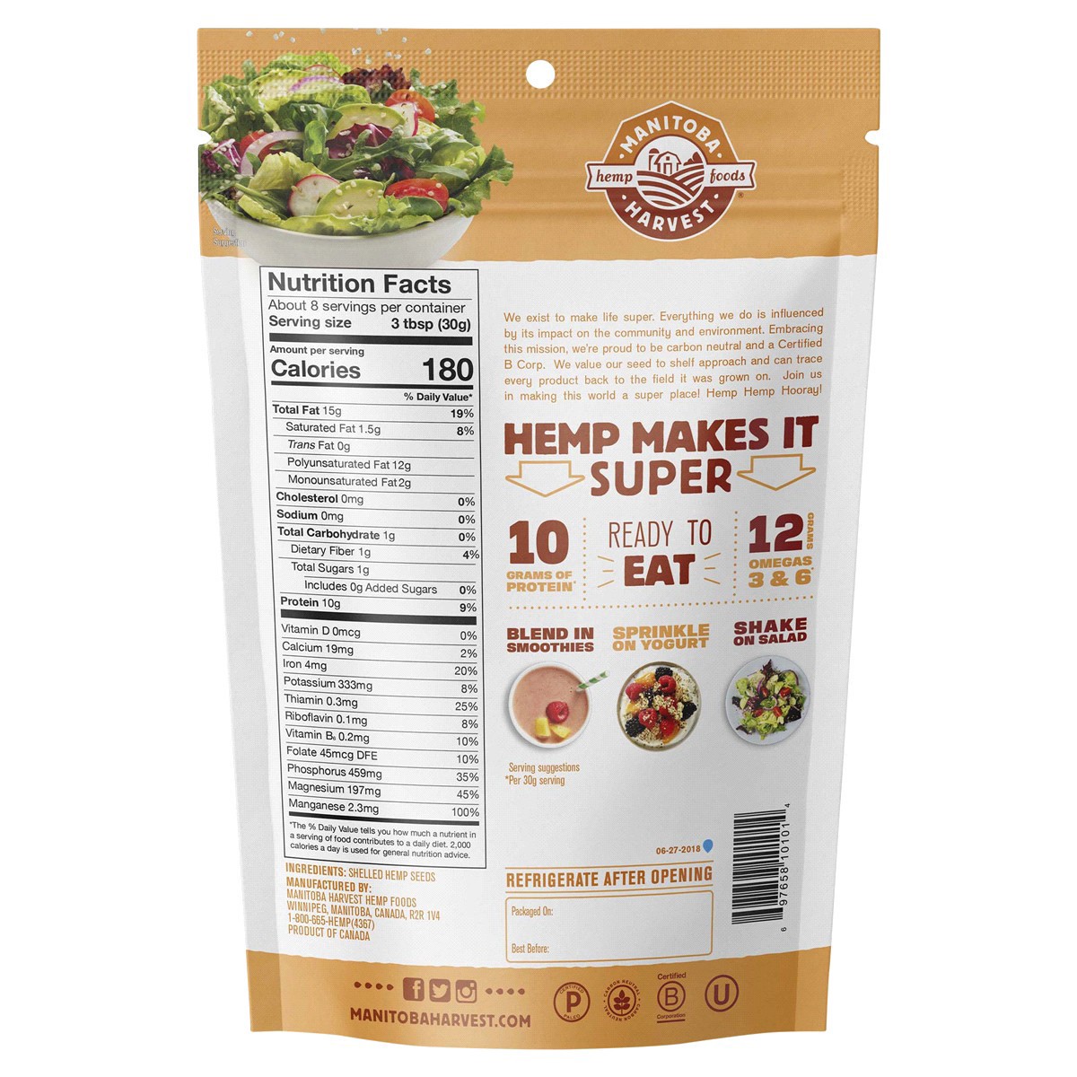 slide 2 of 9, Manitoba Harvest Hemp Seed Nut, 8 oz