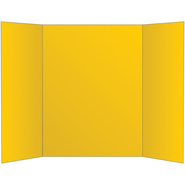 slide 1 of 1, Office Depot Brand 72% Recycled Tri-Fold Corrugate Display Board, 36'' X 48'', Yellow, 1 ct