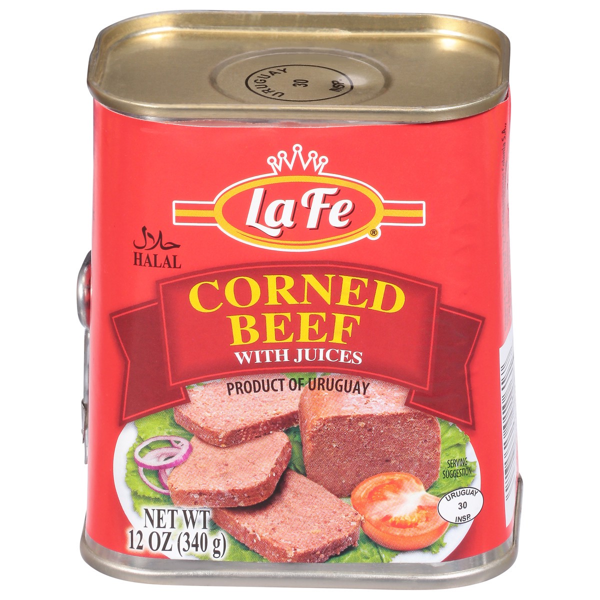 slide 1 of 11, La Fe Corned Beef, 12 oz