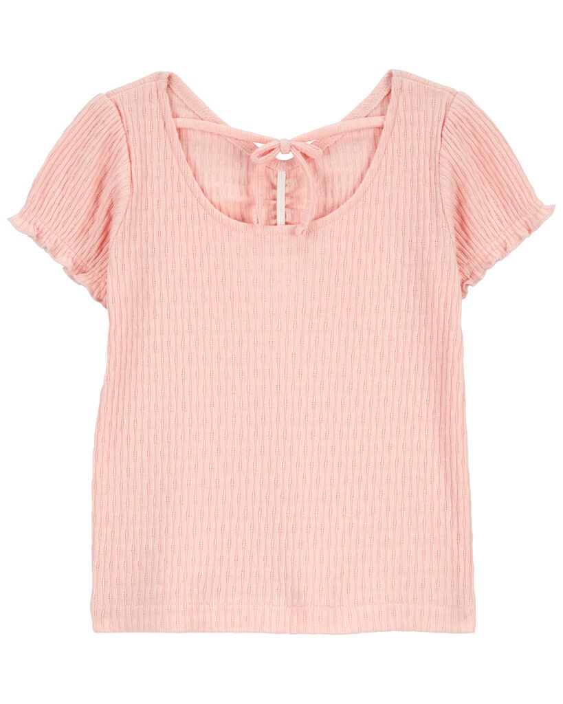 slide 2 of 3, Oshkosh Baby Textured Smocked Open Back Top Pink 12M, 1 ct