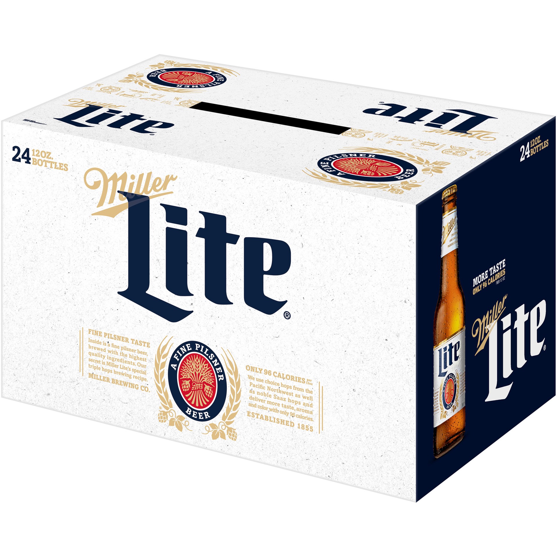 slide 2 of 4, Miller Lite Lager Beer, 4.2% ABV, 24-pack, 12-oz beer bottles, 288 oz