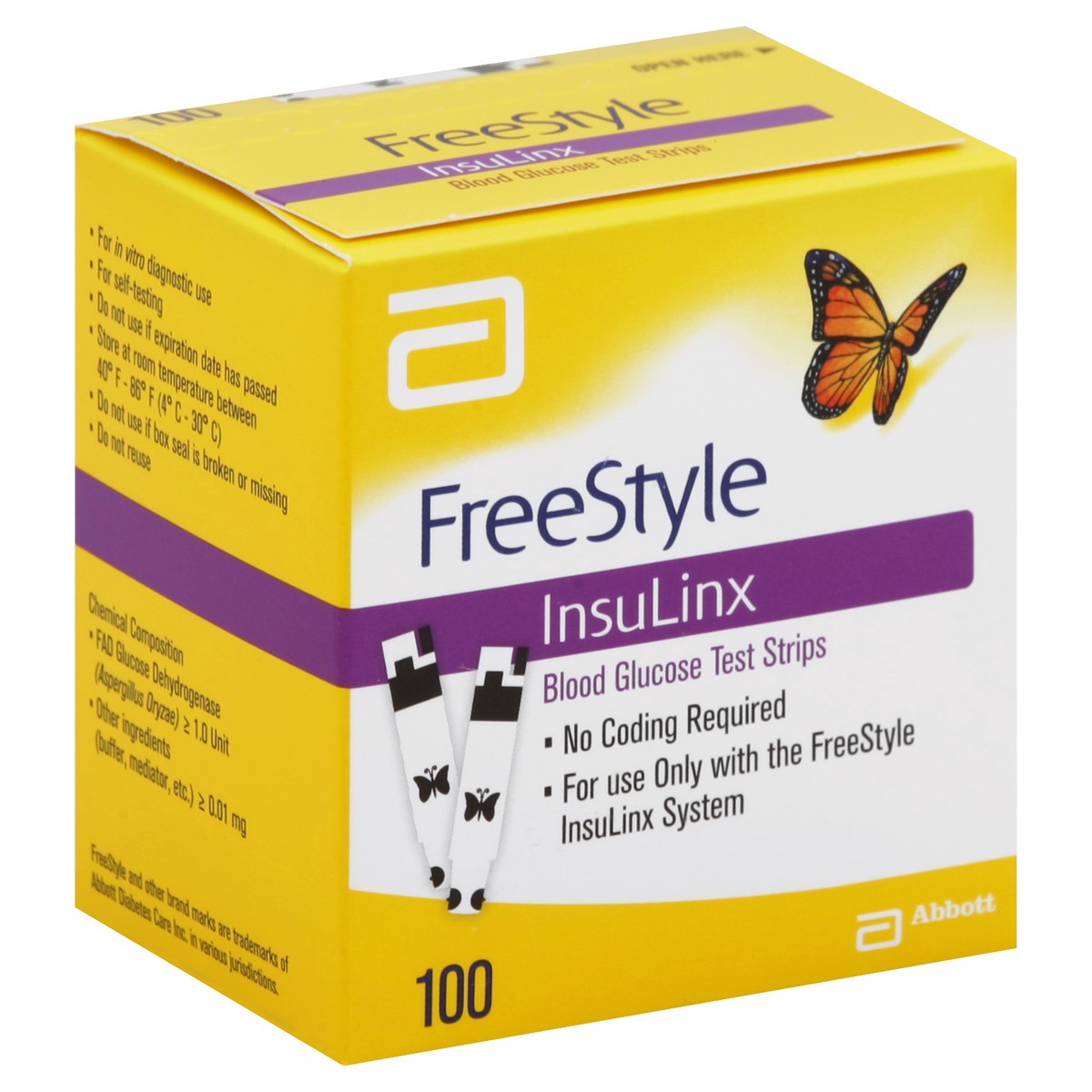 slide 4 of 7, Free Style Blood Glucose Test Strips 100 ea, 100 ct