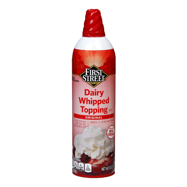 slide 1 of 1, First Street Dairy Whipped Topping, 13 oz