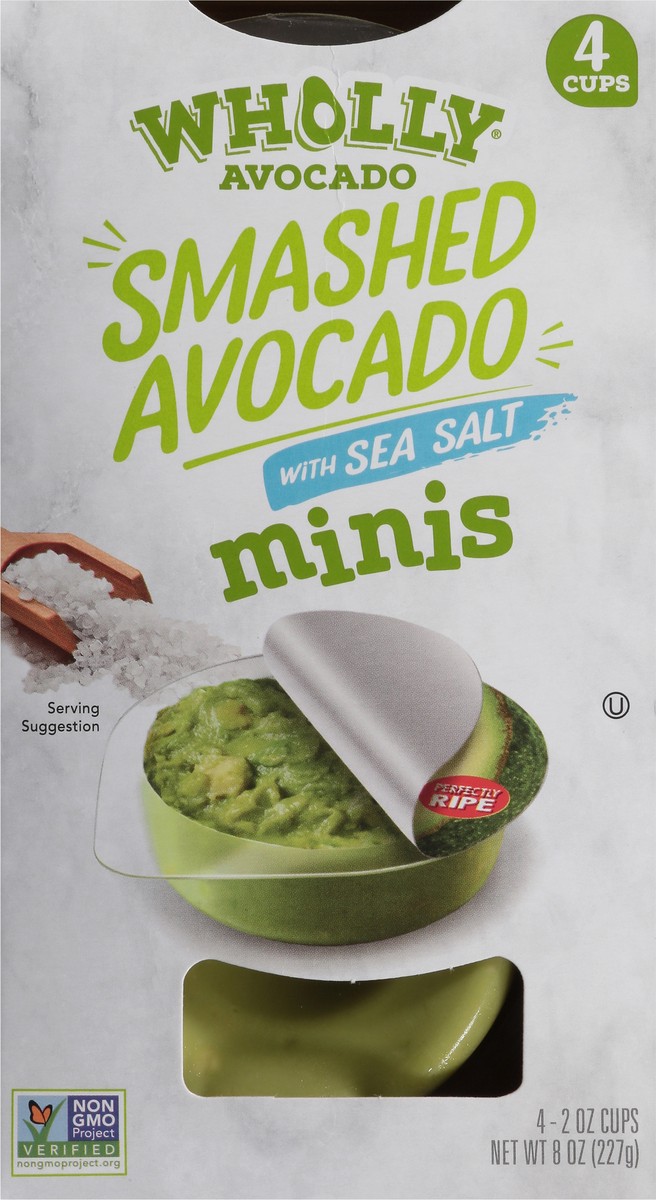 slide 10 of 12, Wholly Smashed Avocado with Sea Salt Minis 4 - 2 oz Cups, 4 ct