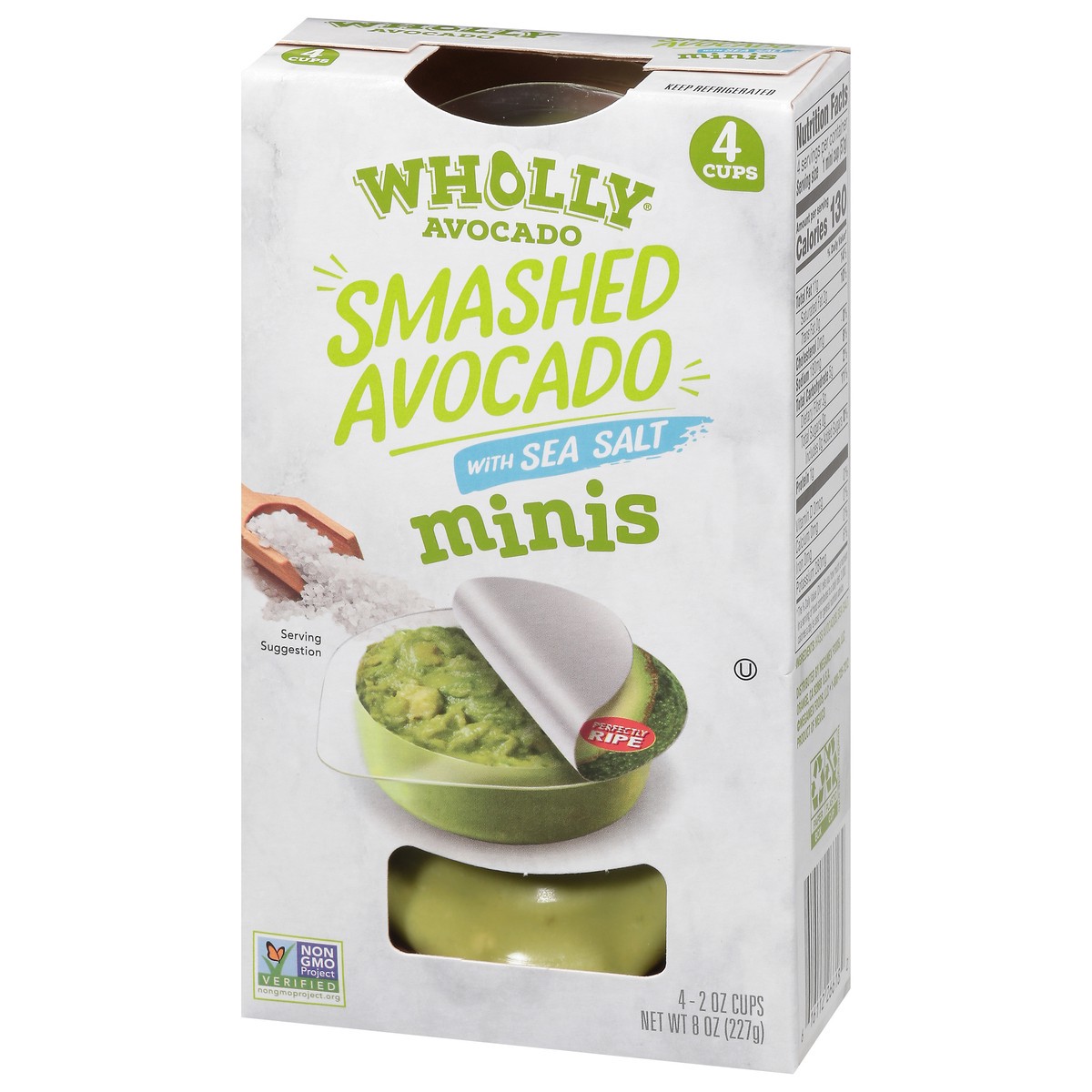 slide 8 of 12, Wholly Smashed Avocado with Sea Salt Minis 4 - 2 oz Cups, 4 ct