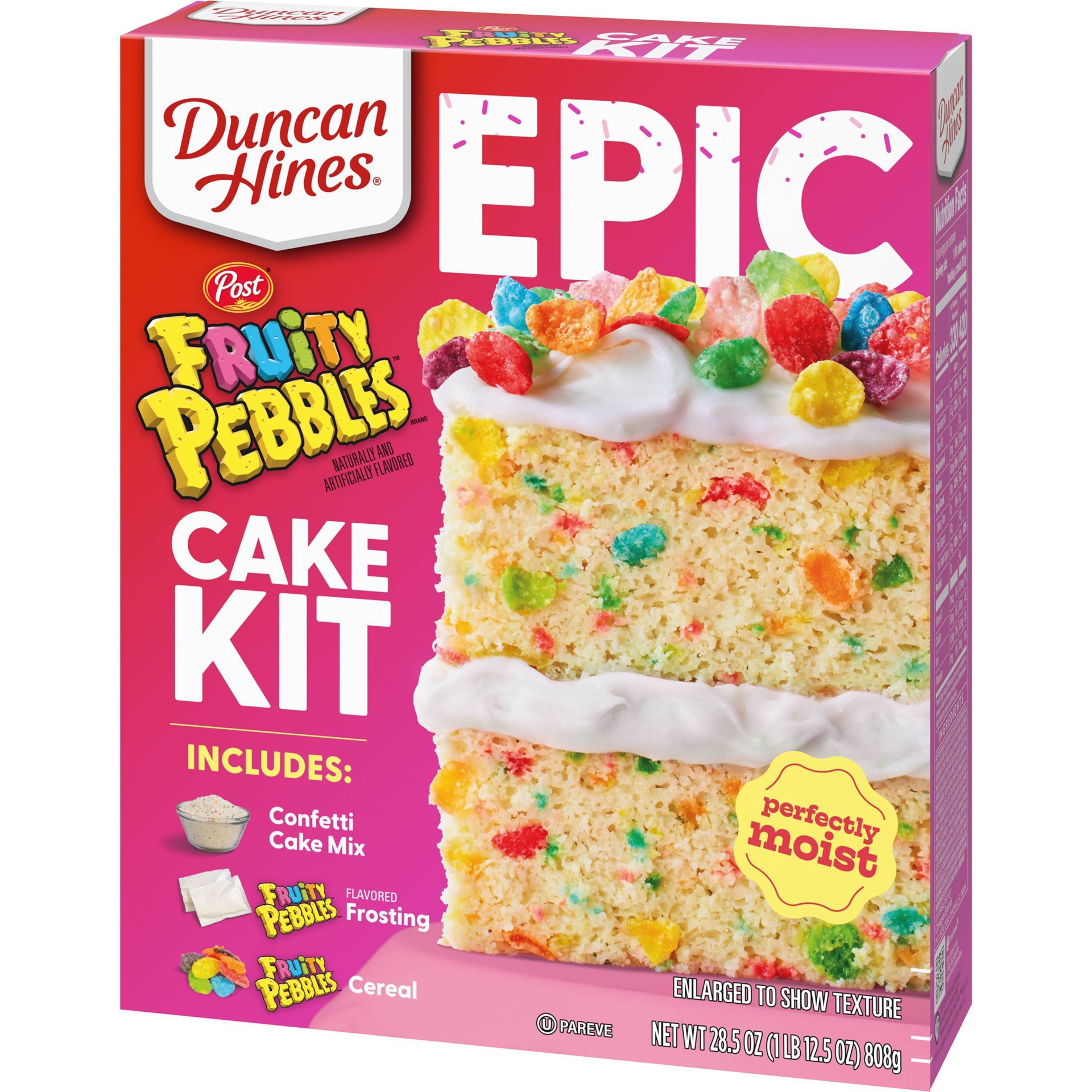 slide 6 of 9, Duncan Hines Epic Fruity Pebbles Cake Kit 28.5 oz, 28.50 ct