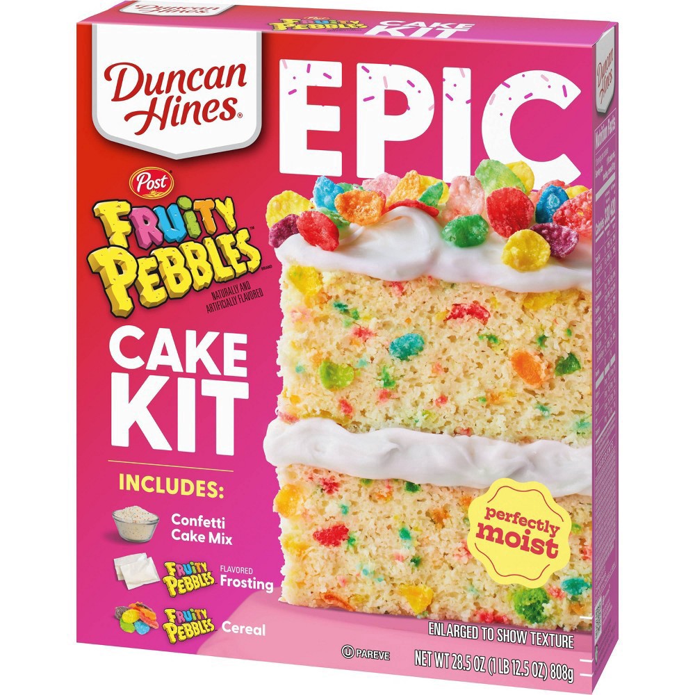 slide 7 of 9, Duncan Hines Epic Fruity Pebbles Cake Kit 28.5 oz, 28.50 ct