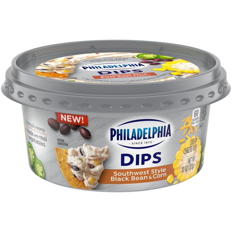 slide 6 of 8, Philadelphia Southwest Style Black Bean & Corn Cream Cheese Dip, 10 oz