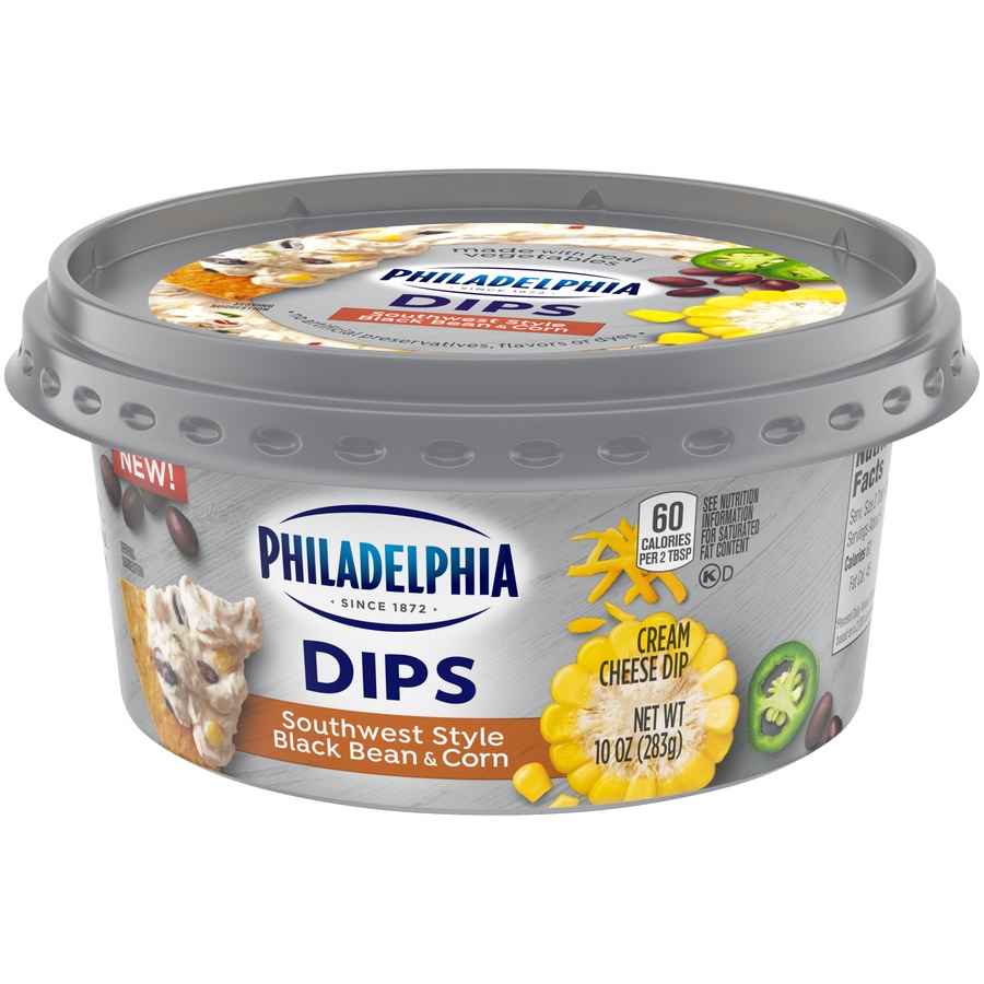 slide 5 of 8, Philadelphia Southwest Style Black Bean & Corn Cream Cheese Dip, 10 oz