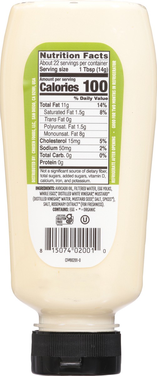 slide 2 of 13, Chosen Foods Classic Avocado Oil Squeeze Mayo 11.25 oz, 11.25 fl oz
