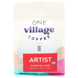 One Village Coffee Medium Roast Whole Bean Artist Coffee 12 oz