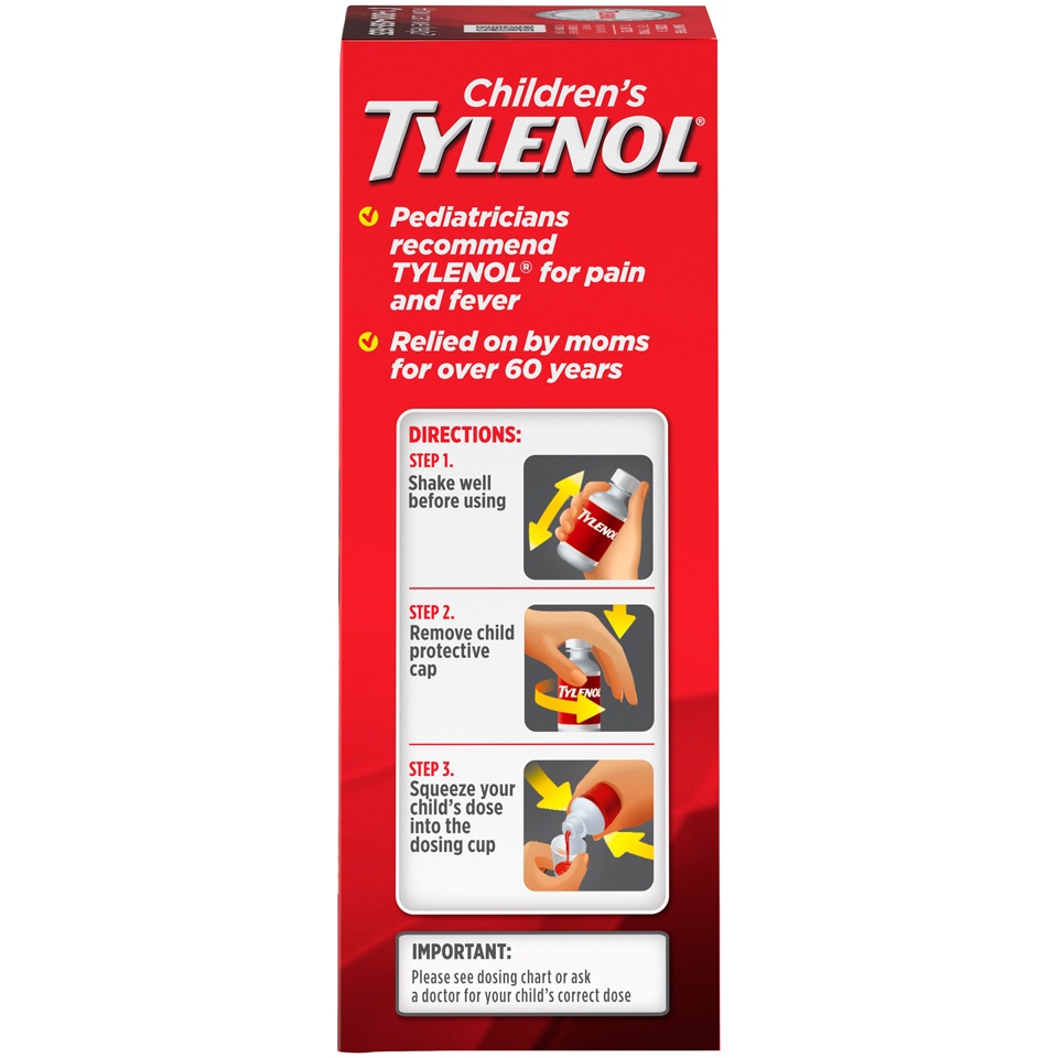 slide 5 of 6, Tylenol Children's Tylenol Pain + Fever Relief Liquid - Acetaminophen - Cherry - 4 fl oz, 4 fl oz