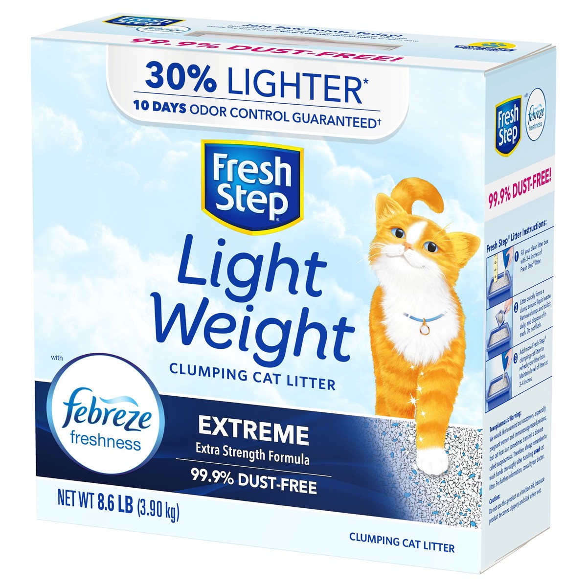 slide 7 of 9, Fresh Step Lightweight Extreme Scented Litter with the Power of Febreze, Clumping Cat Litter, 8.6 Pounds, 8.6 lb