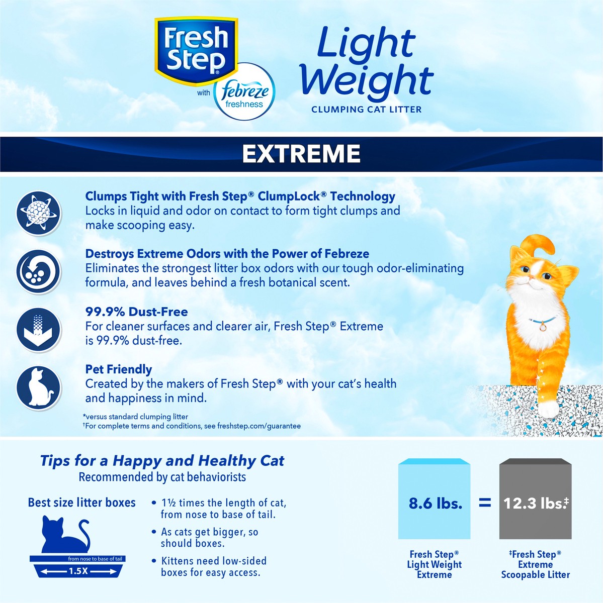 slide 4 of 9, Fresh Step Lightweight Extreme Scented Litter with the Power of Febreze, Clumping Cat Litter, 8.6 Pounds, 8.6 lb