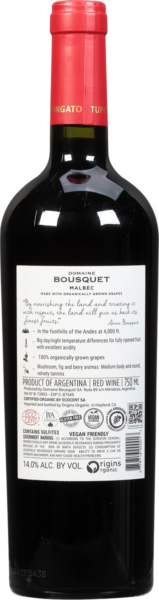 slide 3 of 9, Domaine Bousquet Malbec, 750 ml