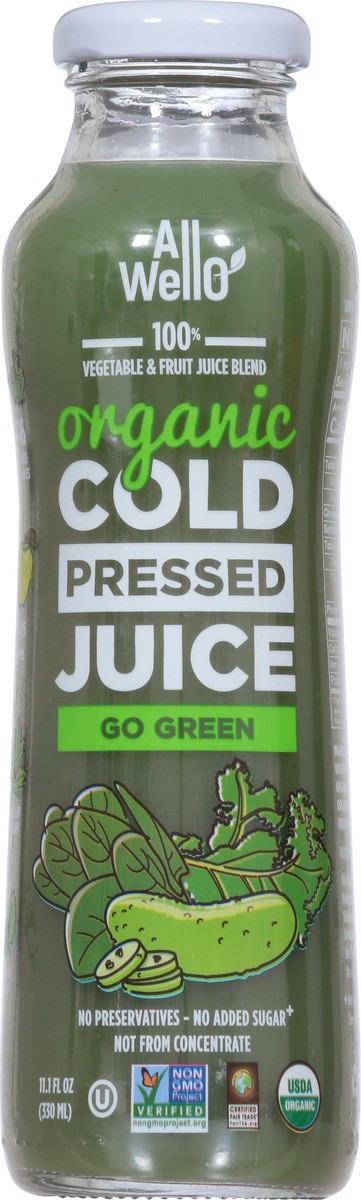 slide 6 of 9, AllWellO Go Green Organic Cold Pressed Juice, 11.1 oz