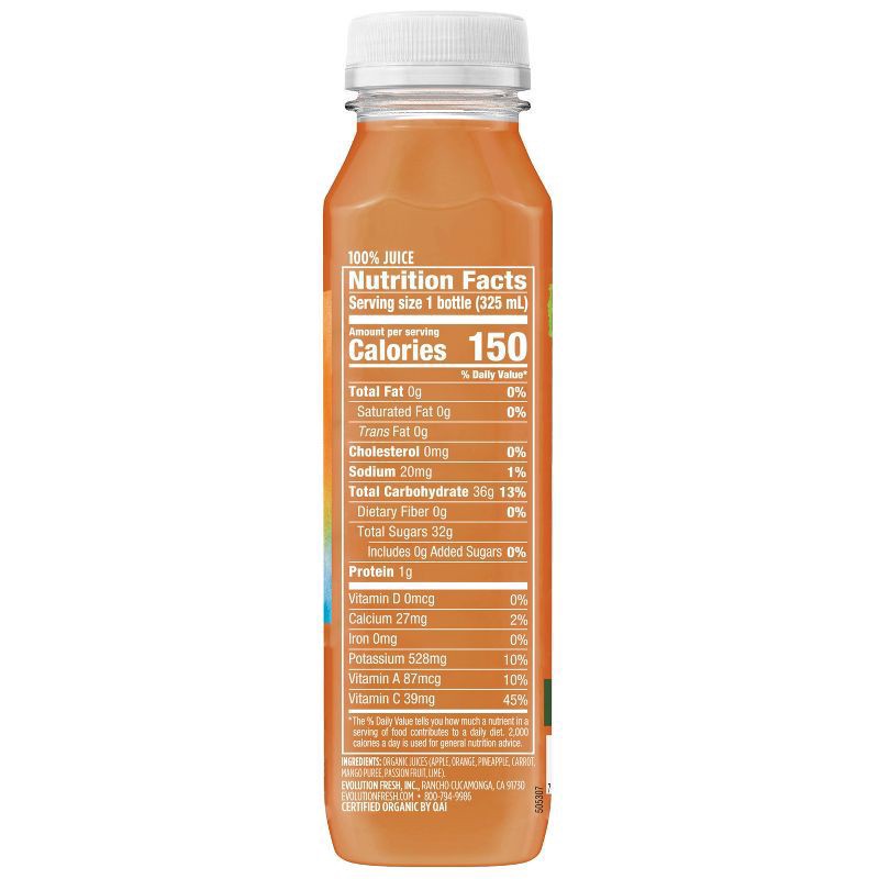 slide 2 of 3, Evolution Fresh Organic Tropical Passion Cold-Pressed Vegetable & Fruit Juice Blend 11 oz., 11 fl oz