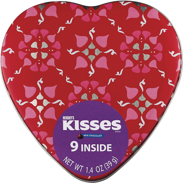 slide 1 of 1, Hershey's Kisses Assorted Heart Tin, 1 ct
