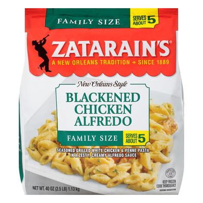 slide 1 of 1, Zatarain's Family Size Frozen Blackened Chicken Alfredo, 40 Oz, 40 oz