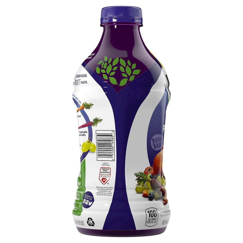 slide 2 of 7, V8 Blends 100% Juice Pomegranate Blueberry Juice, 46 fl oz Bottle, 