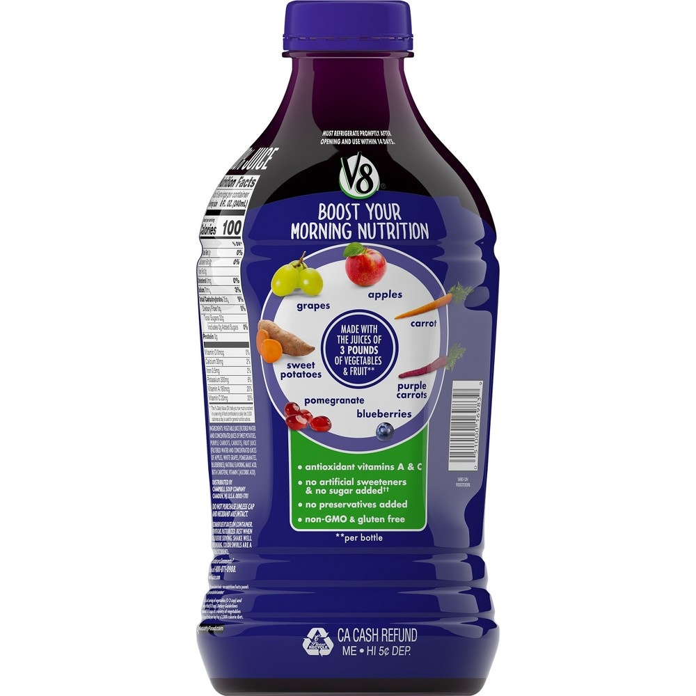 slide 6 of 7, V8 Blends 100% Juice Pomegranate Blueberry Juice, 46 fl oz Bottle, 