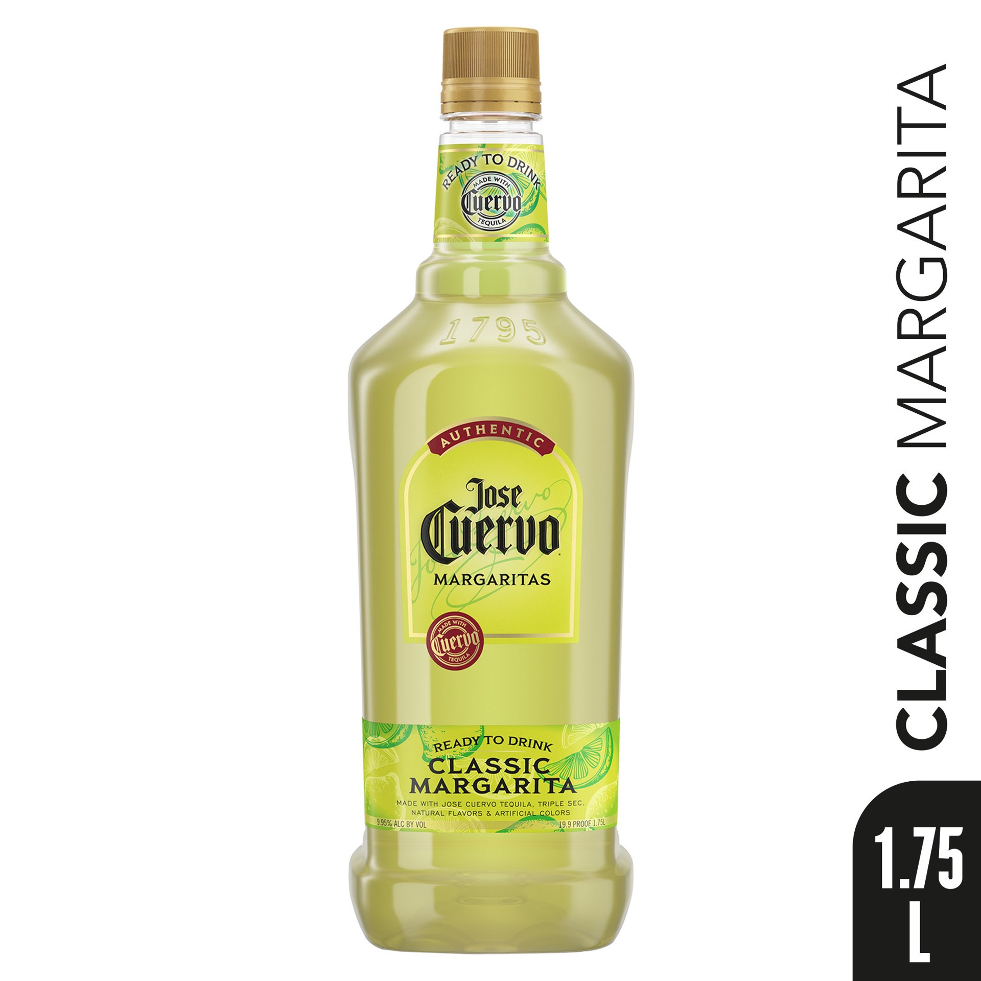 slide 1 of 10, Jose Cuervo Authentic Margarita Classic Lime Ready to Drink Cocktail - 1.75 L, 1.5 liter