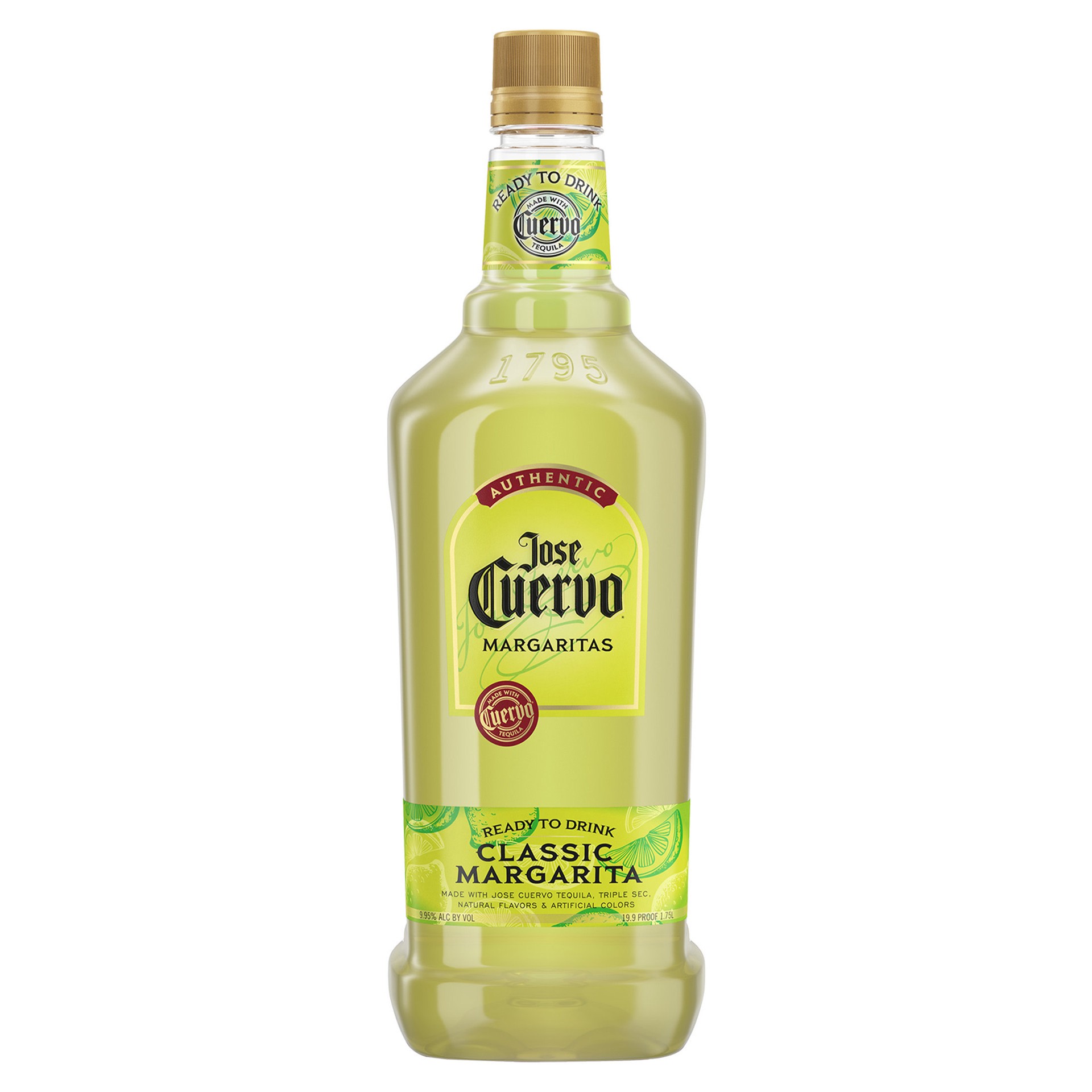 slide 1 of 10, Jose Cuervo Authentic Margarita Classic Lime Ready to Drink Cocktail - 1.75 L, 1.5 liter