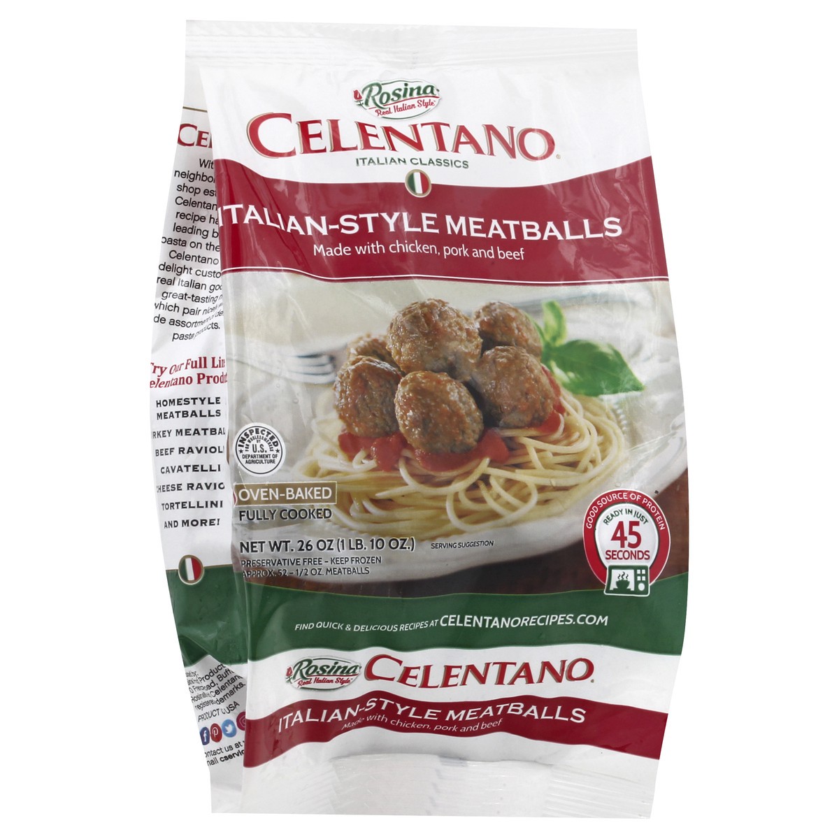 slide 9 of 12, Celentano Italian-Style Meatballs 26 oz, 26 oz