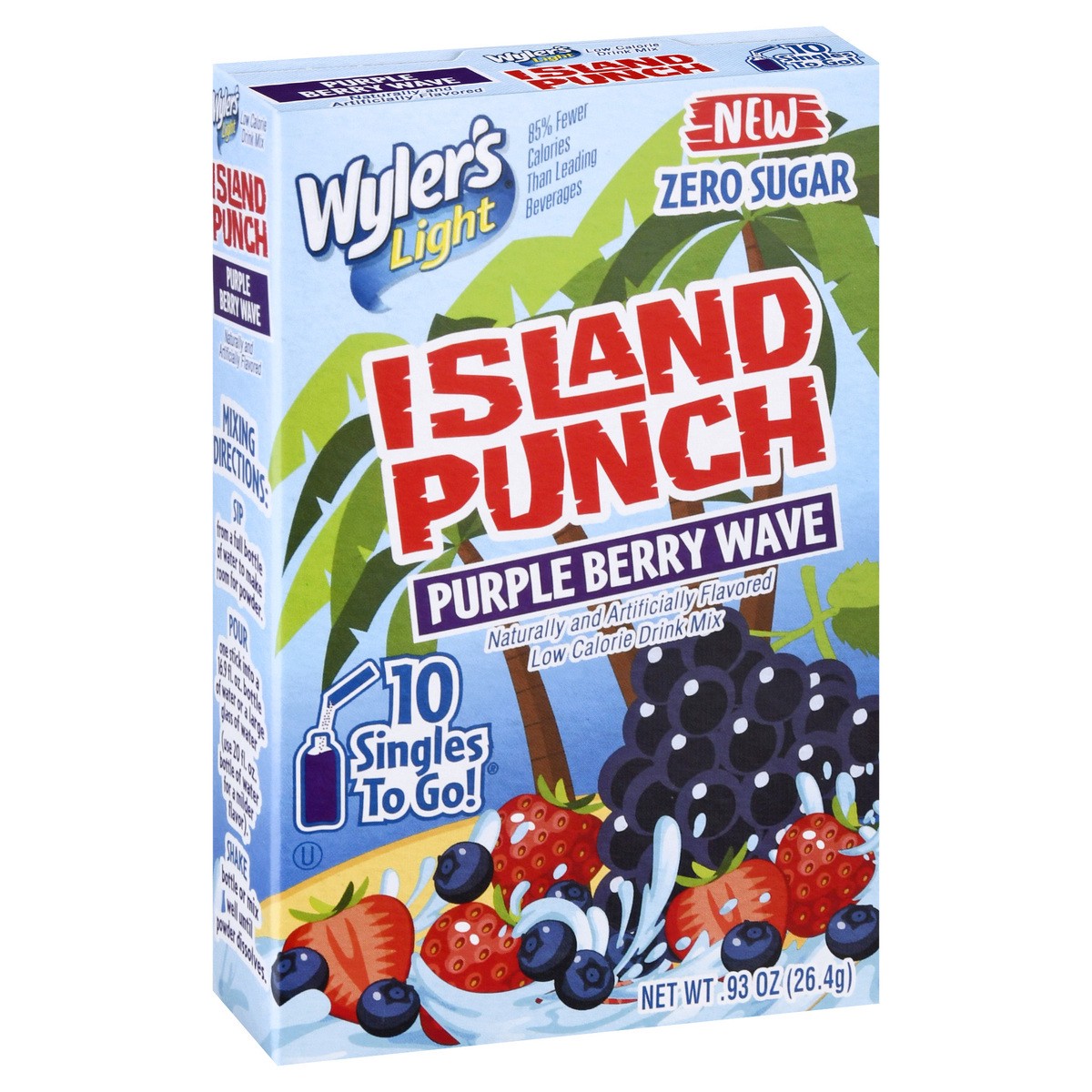 slide 8 of 10, Wyler's Light Island Punch Low Calorie 10 Pack Purple Berry Wave Drink Mix 10 ea, 10 ct