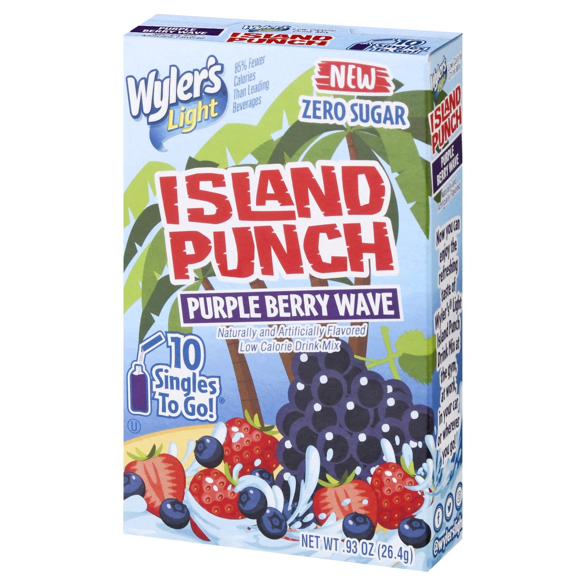 slide 3 of 10, Wyler's Light Island Punch Low Calorie 10 Pack Purple Berry Wave Drink Mix 10 ea, 10 ct