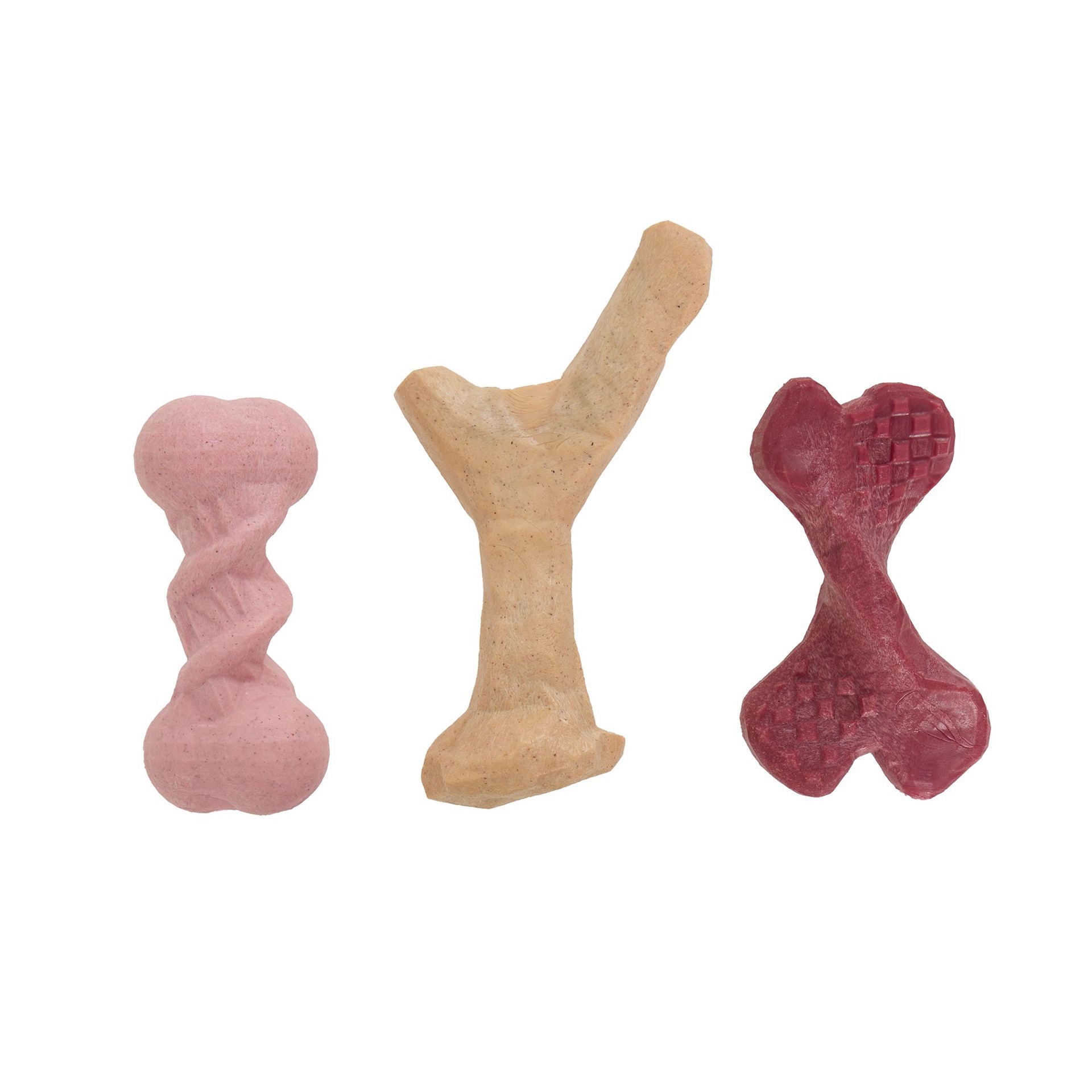 slide 1 of 1, Joyhound Festive Puppy Boss Bones Holiday Dinner Scented Chew Toys, 3 Pack, puppy