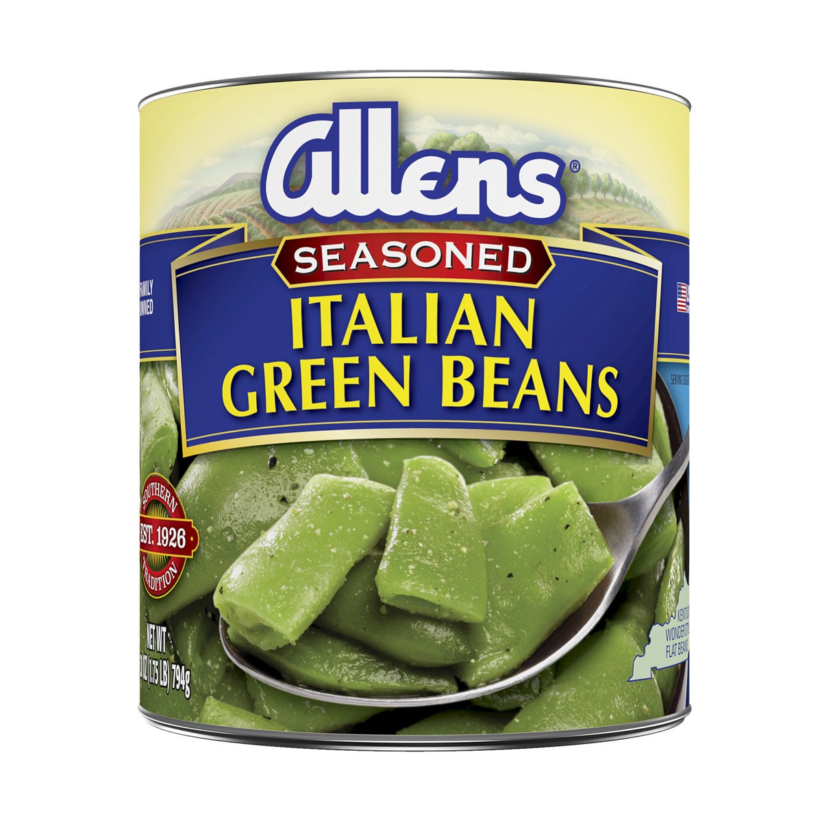 slide 4 of 7, Allen's Cut Italian Green Beans, Seasoned Southern Style, 28 oz