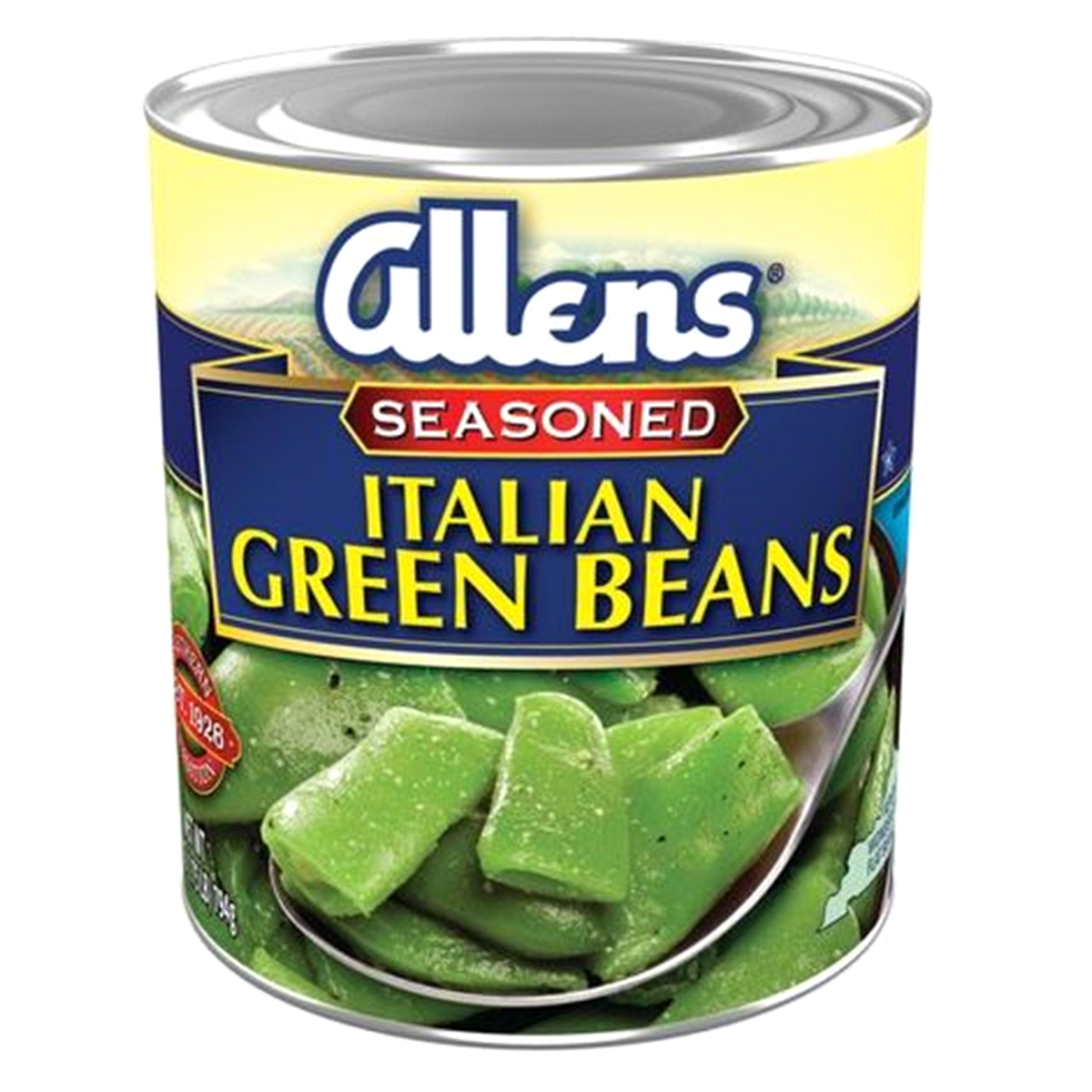 slide 1 of 1, Allen's Cut Italian Green Beans, Seasoned Southern Style, 28 oz