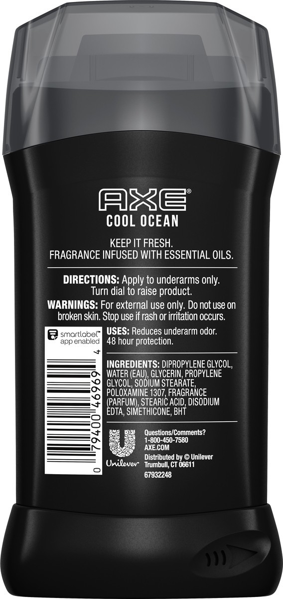 slide 2 of 3, AXE Deodorant Stick for Men Cool Ocean, 3oz, 3 oz