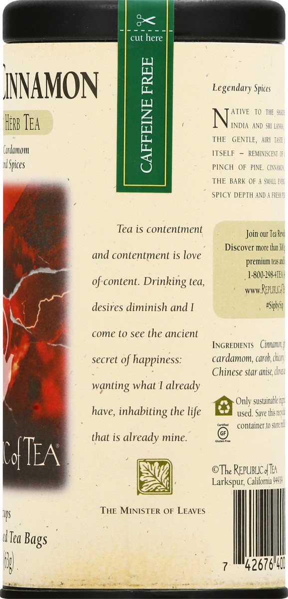 slide 2 of 11, The Republic of Tea Cardamon Cinnamon Herbal Tea - 36 ct, 36 ct