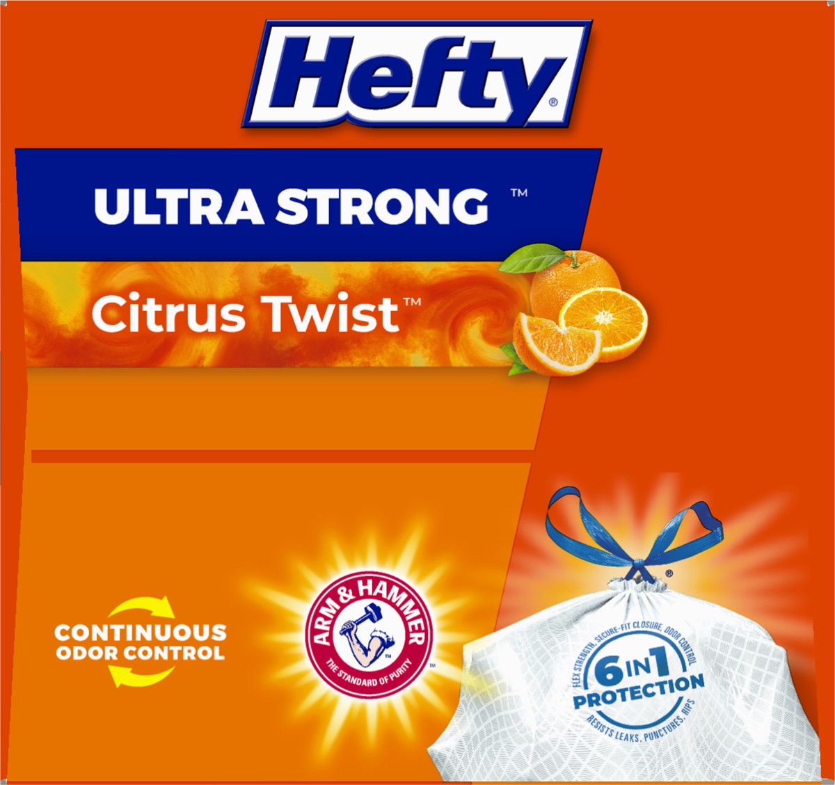 slide 4 of 9, Hefty Ultra Strong 13 Gallon Drawstring Citrus Twist Tall Kitchen Bags 40 ea, 40 ct