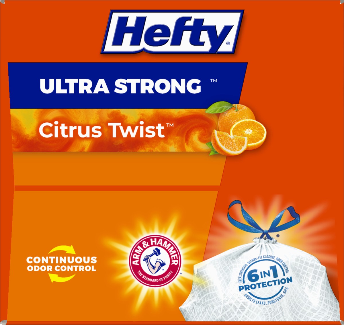 slide 9 of 9, Hefty Ultra Strong 13 Gallon Drawstring Citrus Twist Tall Kitchen Bags 40 ea, 40 ct