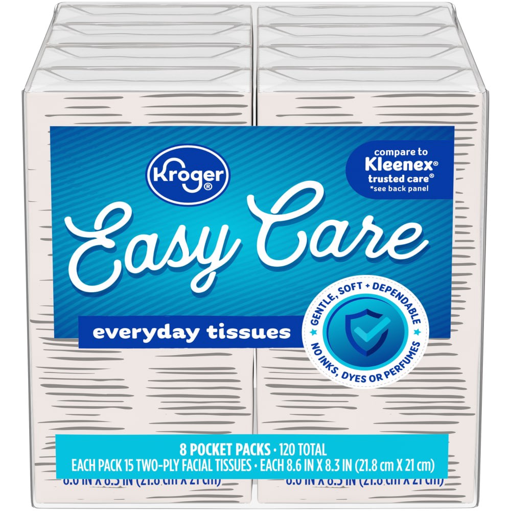 slide 1 of 4, Kroger Home Sense Pocket Pack Facial Tissue, 120 ct