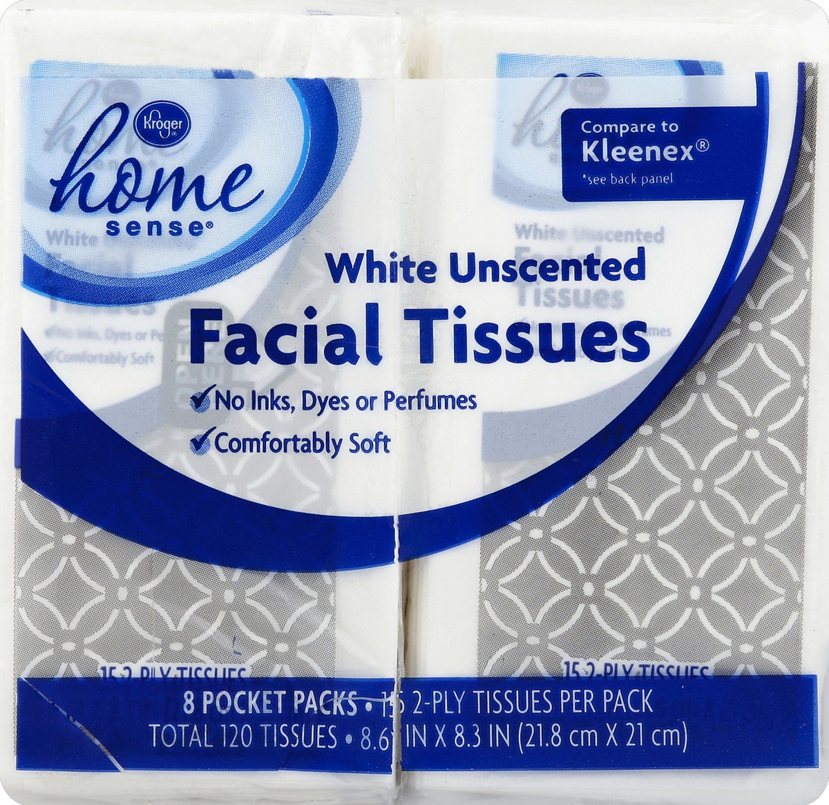 slide 4 of 4, Kroger Home Sense Pocket Pack Facial Tissue, 120 ct